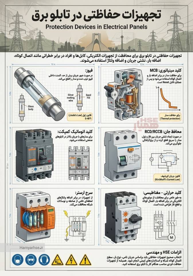 تجهیزات حفاظتی در تابلو برق صنعتی؛ قلب تپنده ایمنی در تاسیسات الکتریکی
