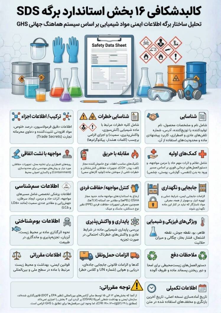 راهنمای برگه اطلاعات ایمنی (SDS) و تفاوت آن با MSDS